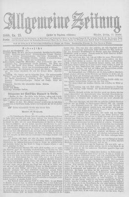 Allgemeine Zeitung Freitag 13. Januar 1888