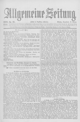 Allgemeine Zeitung Samstag 28. Januar 1888