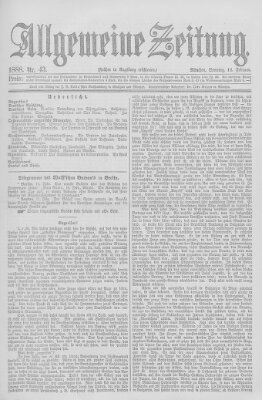Allgemeine Zeitung Sonntag 12. Februar 1888