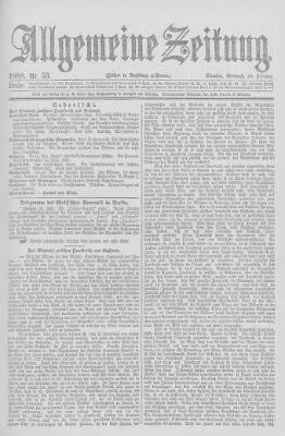 Allgemeine Zeitung Mittwoch 22. Februar 1888
