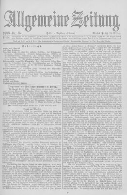 Allgemeine Zeitung Freitag 24. Februar 1888