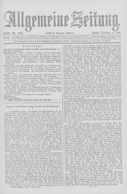 Allgemeine Zeitung Donnerstag 14. Juni 1888