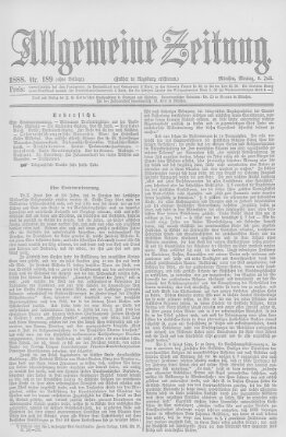 Allgemeine Zeitung Montag 9. Juli 1888