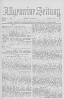 Allgemeine Zeitung Samstag 14. Juli 1888