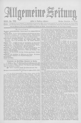 Allgemeine Zeitung Samstag 11. August 1888