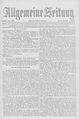 Allgemeine Zeitung Dienstag 14. August 1888