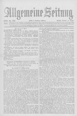 Allgemeine Zeitung Dienstag 21. August 1888