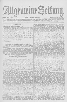 Allgemeine Zeitung Freitag 24. August 1888
