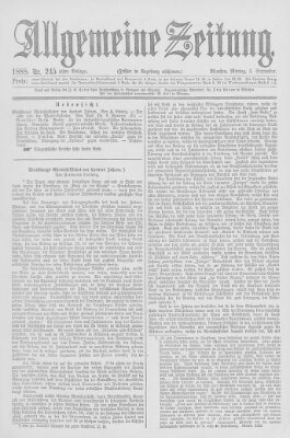 Allgemeine Zeitung Montag 3. September 1888