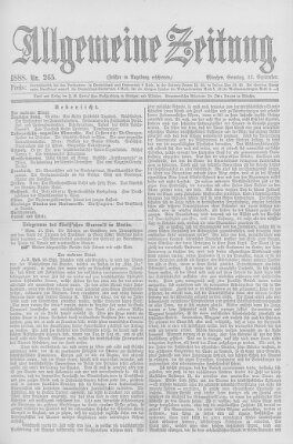 Allgemeine Zeitung Sonntag 23. September 1888