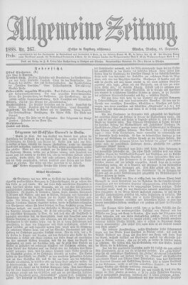 Allgemeine Zeitung Dienstag 25. September 1888