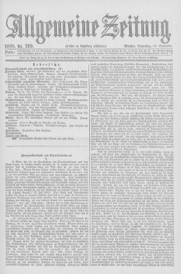 Allgemeine Zeitung Donnerstag 27. September 1888