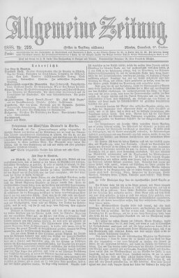 Allgemeine Zeitung Samstag 27. Oktober 1888