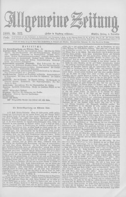Allgemeine Zeitung Freitag 9. November 1888