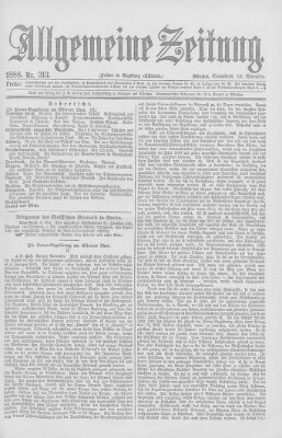 Allgemeine Zeitung Samstag 10. November 1888