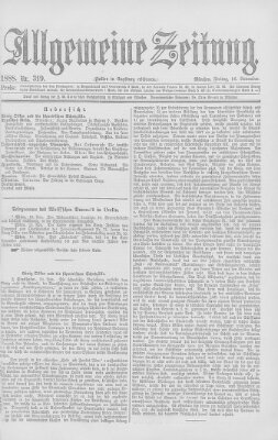 Allgemeine Zeitung Freitag 16. November 1888