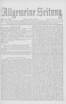 Allgemeine Zeitung Sonntag 16. Dezember 1888