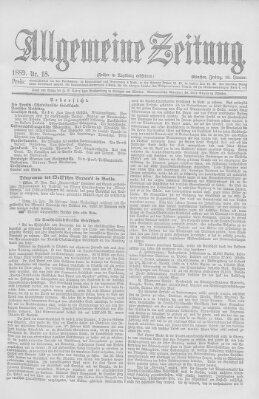 Allgemeine Zeitung Freitag 18. Januar 1889