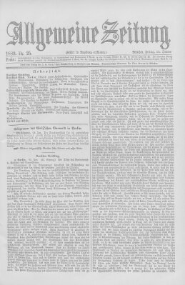 Allgemeine Zeitung Freitag 25. Januar 1889