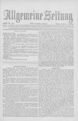 Allgemeine Zeitung Mittwoch 13. Februar 1889