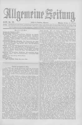 Allgemeine Zeitung Freitag 22. Februar 1889