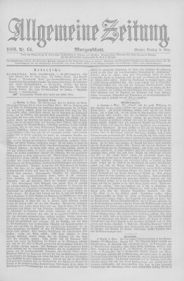 Allgemeine Zeitung Dienstag 5. März 1889