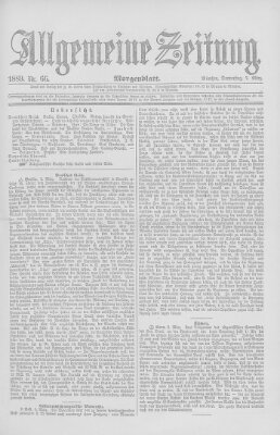 Allgemeine Zeitung Donnerstag 7. März 1889