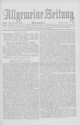 Allgemeine Zeitung Montag 11. März 1889