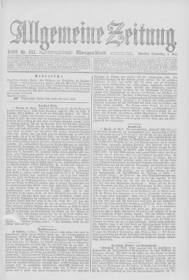 Allgemeine Zeitung Donnerstag 2. Mai 1889