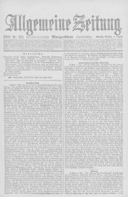 Allgemeine Zeitung Dienstag 6. August 1889