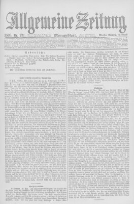 Allgemeine Zeitung Mittwoch 21. August 1889
