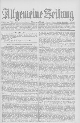 Allgemeine Zeitung Donnerstag 29. August 1889