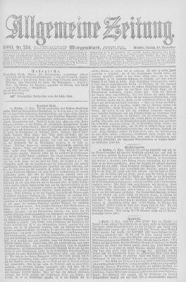 Allgemeine Zeitung Freitag 13. September 1889
