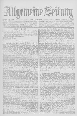 Allgemeine Zeitung Donnerstag 10. Oktober 1889