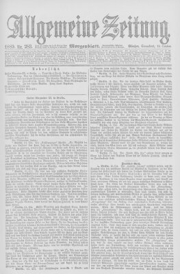 Allgemeine Zeitung Samstag 12. Oktober 1889