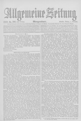 Allgemeine Zeitung Montag 4. November 1889