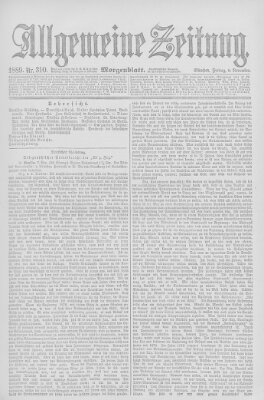 Allgemeine Zeitung Freitag 8. November 1889