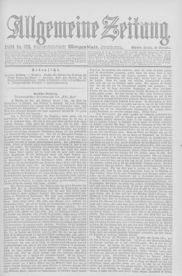 Allgemeine Zeitung Freitag 29. November 1889