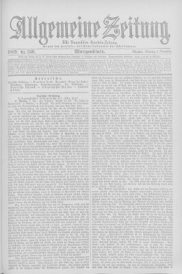 Allgemeine Zeitung Sonntag 8. Dezember 1889
