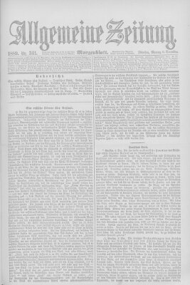 Allgemeine Zeitung Montag 9. Dezember 1889