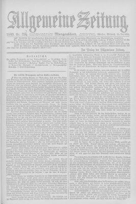 Allgemeine Zeitung Mittwoch 25. Dezember 1889