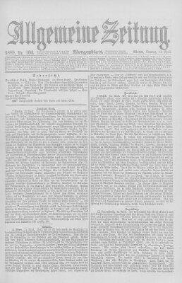 Allgemeine Zeitung Sonntag 14. April 1889