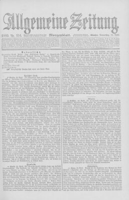 Allgemeine Zeitung Donnerstag 25. April 1889