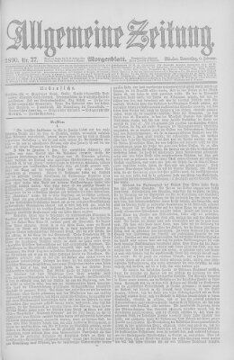 Allgemeine Zeitung Donnerstag 6. Februar 1890