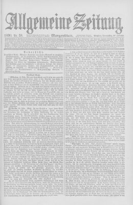 Allgemeine Zeitung Donnerstag 27. Februar 1890