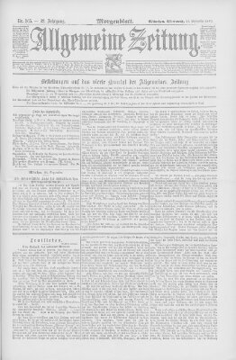 Allgemeine Zeitung Mittwoch 24. September 1890