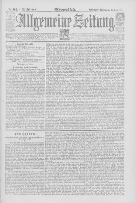 Allgemeine Zeitung Mittwoch 15. April 1891