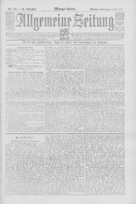 Allgemeine Zeitung Sonntag 19. April 1891