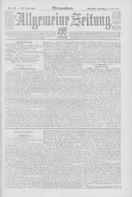 Allgemeine Zeitung Samstag 25. April 1891