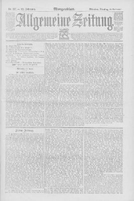 Allgemeine Zeitung Dienstag 28. April 1891